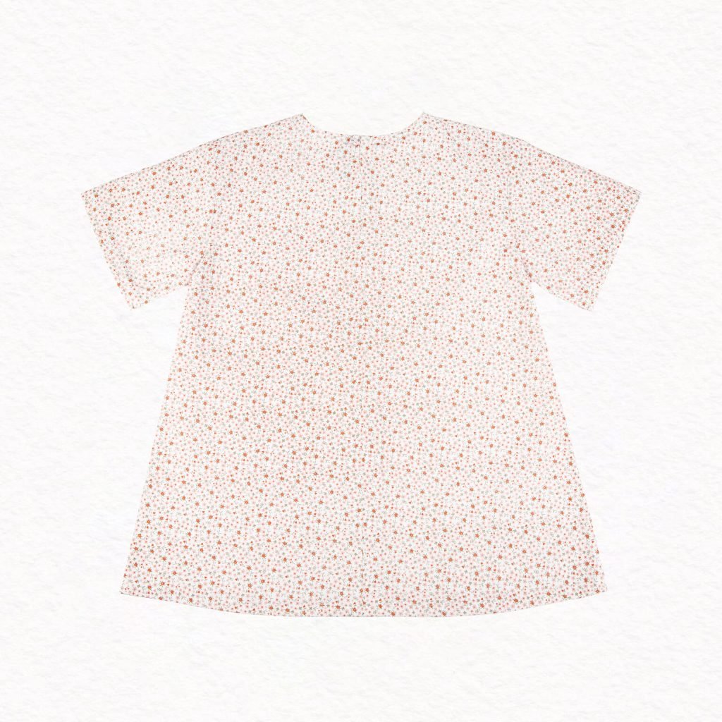 Girl Blouse Blandine In Cotton Flowery pink