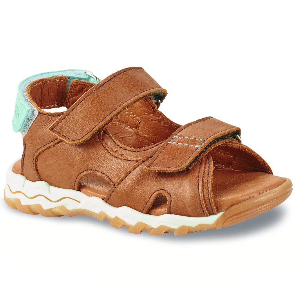 Boy's Leather Sandals, Made in France Camel - GBB Dimou