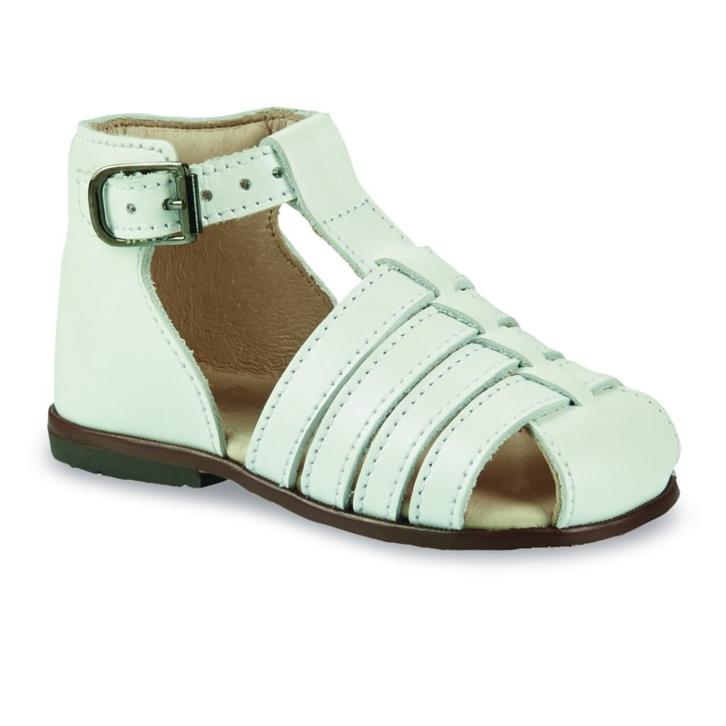 Girl'S Leather Sandals, Made In France Ivory - Little Mary Jules