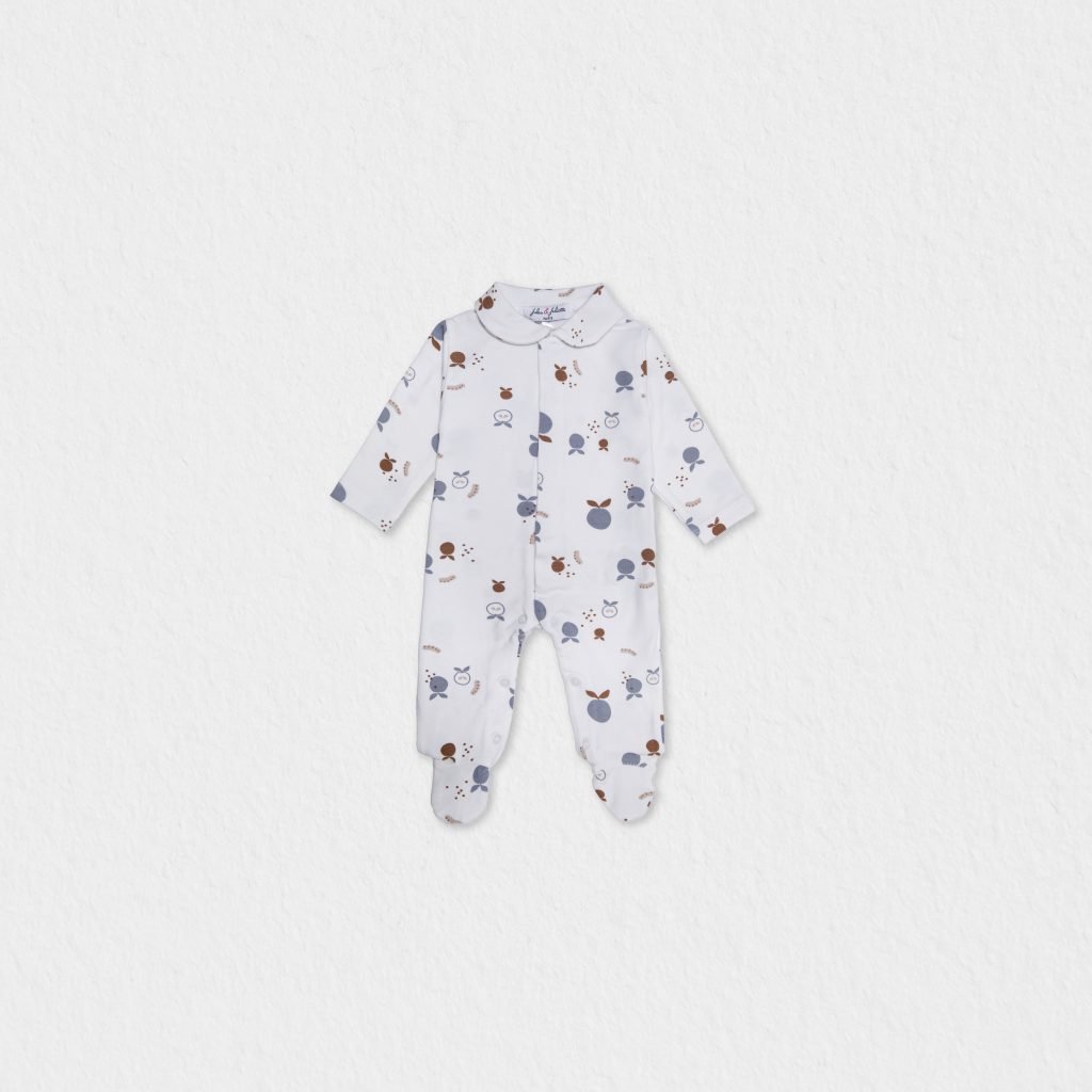 Plum Baby Pyjama Plum Print Front