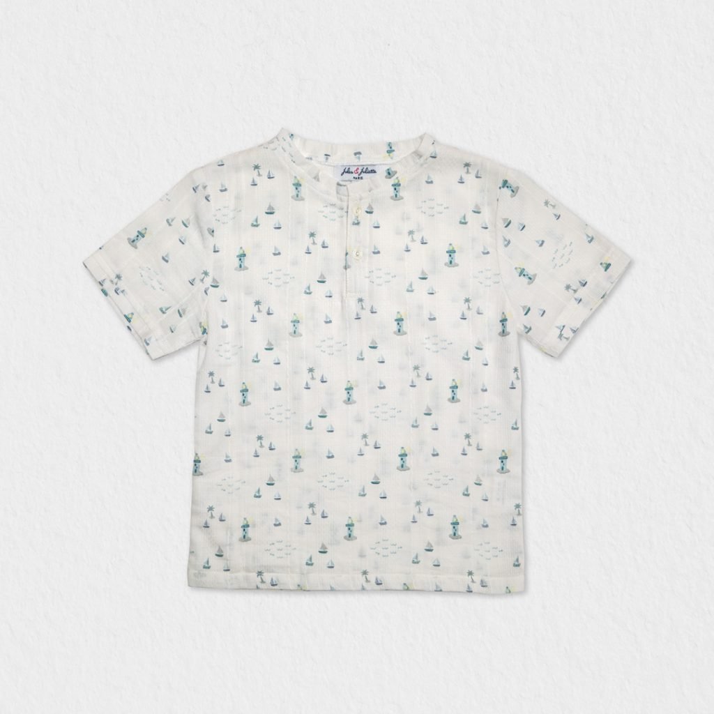 BABY BOY COTTON TSHIRT ALFRED - White lighthouse